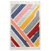 Deerlux Handwoven Multicolored Abstract Stripes Wool Flatweave Kilim Rug, 2' x 3' QI003930.XXS